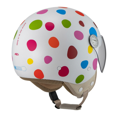 Kask otwarty NZI PASARELA LUNAR MULTICOLOR MATT biały czerwony niebieski różowy żółty