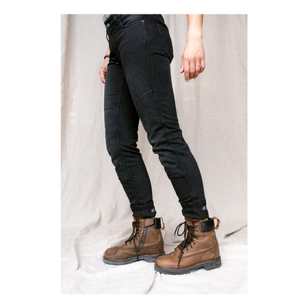 Jeansy motocyklowe damskie BROGER FLORIDA WASHED BLACK czarny