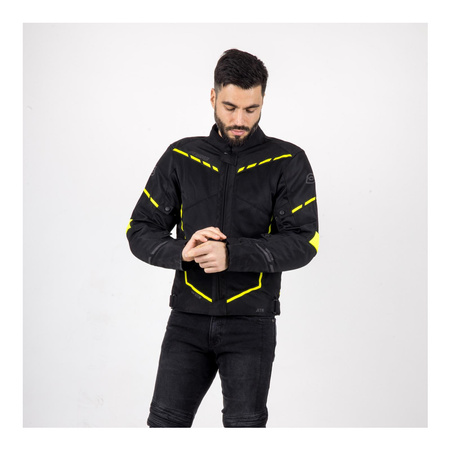 Kurtka tekstylna OZONE JET II BLACK/FLUO YELLOW czarny żółty fluo