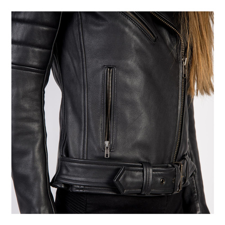 Kurtka skórzana damska OZONE RAMONES MODERN LADY MATT BLACK czarny