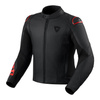 Kurtka skórzana REVIT QUADRATIC BLACK/NEON RED czarny czerwony fluo