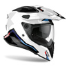 Kask integralny AIROH COMMANDER FACTOR WHITE GLOSS biały niebieski czerwony czarny szary