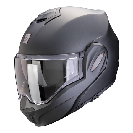 Kask szczękowy SCORPION EXO-TECH EVO PRO SOLID PEARL BLACK MATT czarny mat