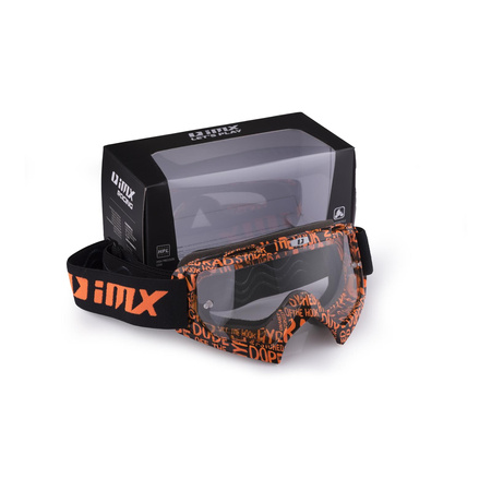 Gogle motocyklowe IMX MUD GRAPHIC ORANGE/BLACK SZYBA CLEAR pomarańczowy czarny mat