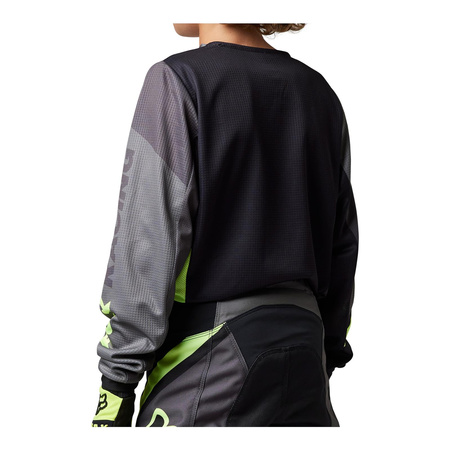 Bluza cross dziecięca FOX JUNIOR 180 XPOZR PEWTER czarny szary żółty fluo