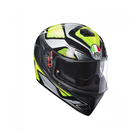 Kask integralny AGV K3 SV LIQUEFY GREEN czarny srebrny zielony fluo