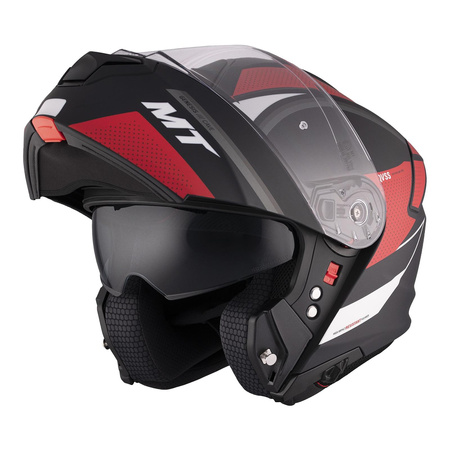 Kask szczękowy MT GENESIS SV CAVE MATT BLACK/RED czarny czerwony biały