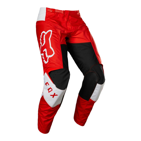 Spodnie cross dziecięce FOX JUNIOR 180 LUX FLUORESCENT RED czerwony biały czarny