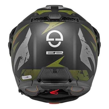Kask szczękowy SCHUBERTH E2 ECE EXPLORER GREEN czarny szary zielony