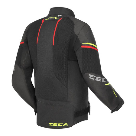 Kurtka tekstylna SECA AIRFLOW III BLACK/RED/FLUO czarny czerwony żółty fluo