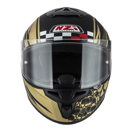 Kask integralny NZI TRENDY FLAG BLACK GOLD MATT czarny złoty