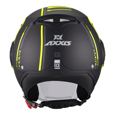 Kask otwarty AXXIS METRO S SIRIS B13 MATT czarny żółty fluo