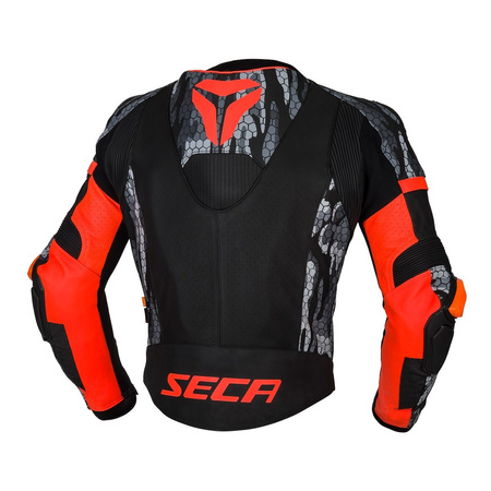 Kurtka skórzana SECA SRS II FLUO RED czerwony fluo czarny szary