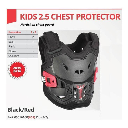 Buzer dziecięcy LEATT CHEST PROTECTOR 2.5 KIDS BLACK czarny czerwony