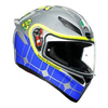 Kask integralny AGV K1 ROSSI MUGELLO 2015 srebrny niebieski żółty fluo zielony pomarańczowy czerwony