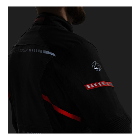 Kurtka tekstylna BROGER OVERLAND BLACK/DARK GREY/RED czarny szary czerwony