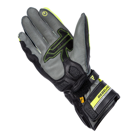 Rękawice sportowe damskie REBELHORN ST LONG LADY BLACK/GREY/FLO YELLOW czarny szary żółty fluo