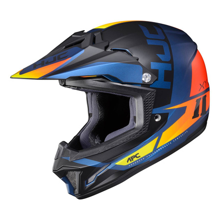 Kask cross dziecięcy HJC CL-XY-II CREED BLUE/ORANGE niebieski czarny pomarańczowy żółty