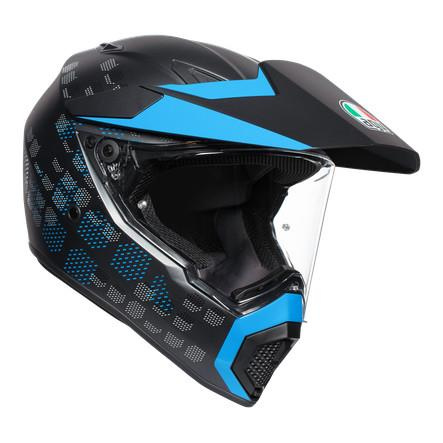 Kask integralny AGV AX9 ANTARTICA BLACK/CYAN czarny niebieski