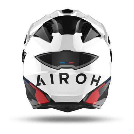 Kask integralny AIROH COMMANDER FACTOR WHITE GLOSS biały niebieski czerwony czarny szary