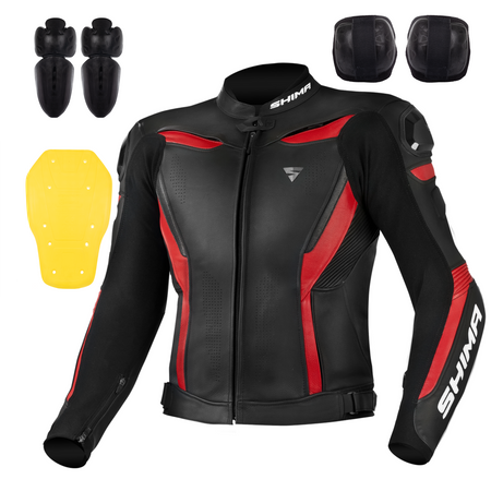 Kurtka skórzana SHIMA CHASE RED czarny czerwony
