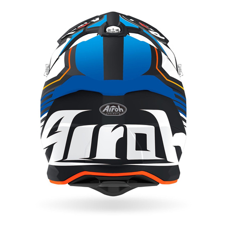 Kask cross AIROH STRYCKER SHADED BLUE MATT niebieski pomarańczowy biały czarny