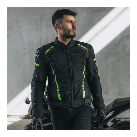 Kurtka tekstylna OZONE PULSE BLACK/FLO YELLOW czarny żółty fluo