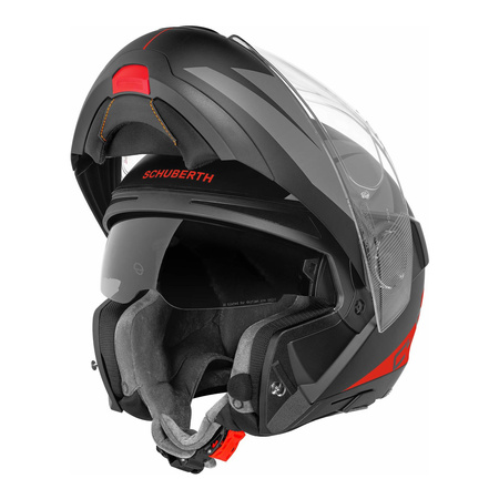 Kask szczękowy SCHUBERTH C4 PRO ECE MERAK RED czarny szary czerwony