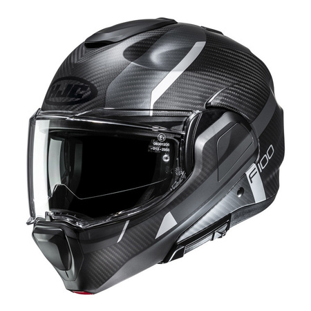 Kask szczękowy HJC F100 CARBON ASKAN BLACK/GREY czarny szary