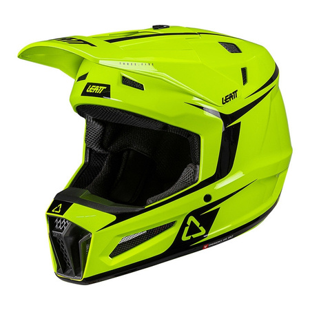 Kask cross z goglami LEATT KIT MOTO 3.5 NEON YELLOW żółty fluo