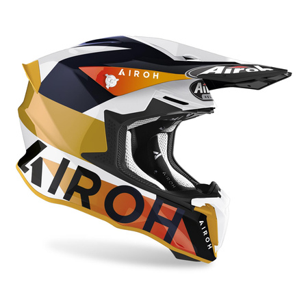 Kask cross AIROH TWIST 2.0 LIFT WHITE/BLUE MATT biały złoty granatowy niebieski czerwony żółty pomarańczowy czarny