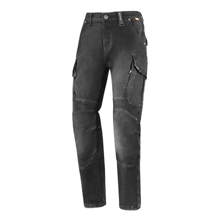 Jeansy motocyklowe SECA SQUARE II SHORT BLACK czarny