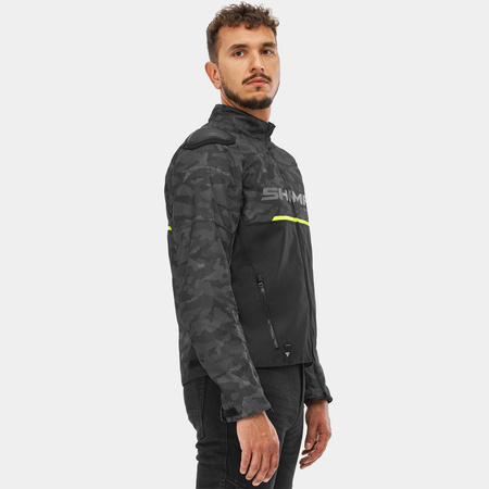 Kurtka tekstylna SHIMA DRIFT MEN CAMO czarny szary żółty fluo