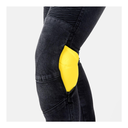 Jeansy motocyklowe damskie OZONE AGNESS II LADY WASHED BLACK czarny