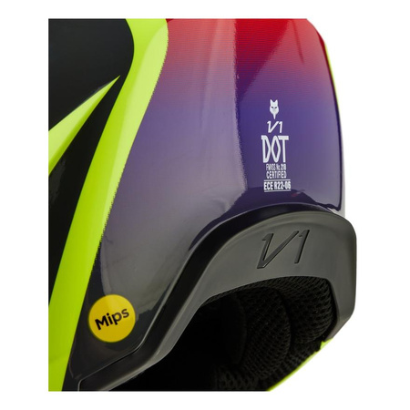 Kask cross FOX V1 FLORA YELLOW żółty fluo