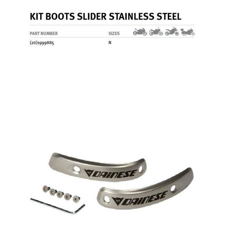 Slidery do butów DAINESE magnezowe srebrny