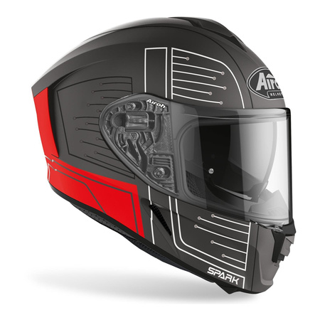 Kask integralny Airoh SPARK CYRCUIT RED MATT czarny czerwony