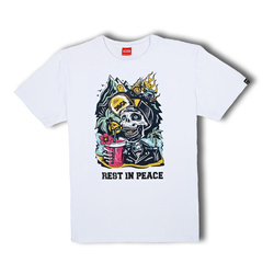 Koszulka T-shirt DAVCA REST IN PEACE biały
