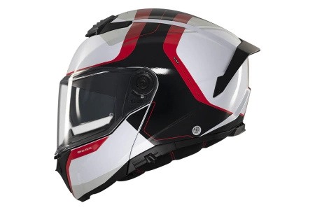 Kask szczękowy MT ATOM 2 SV EMALLA MATT WHITE/BLACK/RED biały czarny czerwony