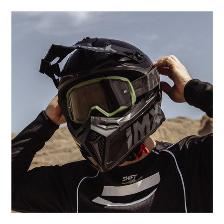 Gogle motocyklowe IMX ENDURANCE FLIP GREEN MATT/BLACK SZYBA DARK SMOKE + CLEAR zielony czarny