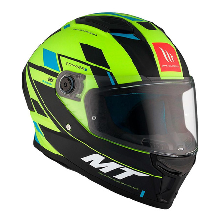 Kask integralny MT STINGER 2 ZIVZE MATT BLACK/FLUO czarny żółty fluo niebieski