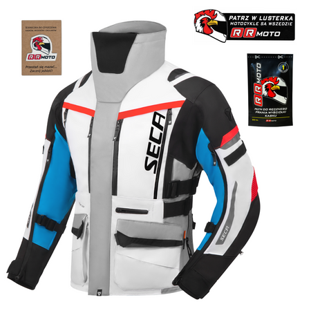Kurtka tekstylna SECA ARRAKIS III GREY/BLUE/RED szary niebieski czerwony