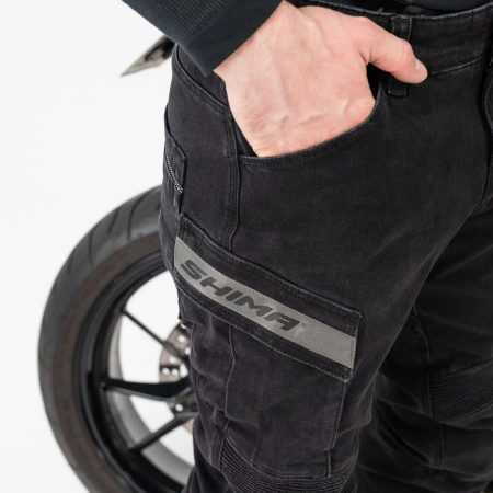 Jeansy motocyklowe SHIMA GIRO 2.0 URBAN BLACK czarny