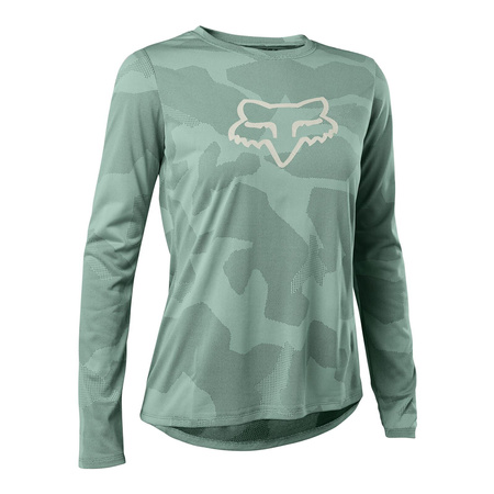 Koszulka rowerowa damska FOX LADY RANGER Z DŁUGIM RĘKAWEM TRU DRI EUCALYPTUS zielony