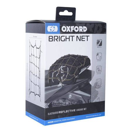 Siatka na bagaż OXFORD 6 haków BLACK REFLECTIVE