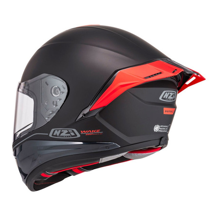 Kask integralny NZI WAKE STREAM BOOSTER SOLID BLACK RED MATT czarny czerwony
