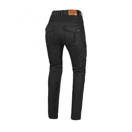 Jeansy motocyklowe damskie SECA SQUADRON LADY BLACK czarny