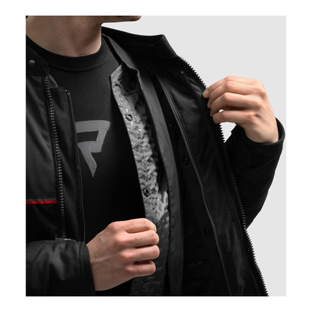 Kurtka tekstylna REBELHORN SWIFT BLACK/DARK GREY/RED czarny szary czerwony