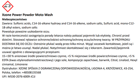 Koncentrat do mycia motocykla XZONE POWER POWDER MOTO WASH