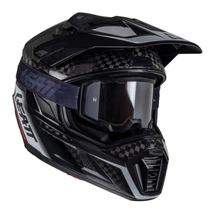Kask cross z goglami LEATT KIT ADV 9.5 V25 CARBON czarny biały